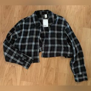 H&M Divided Plaid Cropped Top
